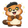 Beaver mascot happy