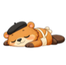 Beaver mascot sleeping